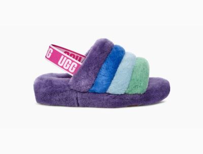 UGG Pride Fluff Yeah Slide Womens Slippers Pride Multicolor Purple - AU 379EO